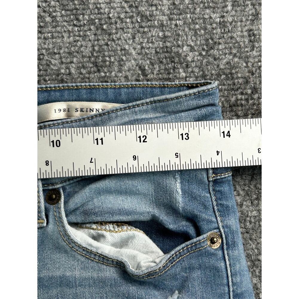 GUESS 1981 Skinny Jeans Women's US 8 Light Wash High Rise Button Fly - Picture 8 of 10
